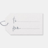 Vreugdevol modern script marine kerst cadeaulabel (Achterkant Horizontaal)