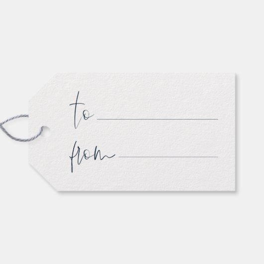 Vreugdevol modern script marine kerst cadeaulabel (Achterkant Horizontaal)