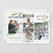 Vreugdevol script en takken 5 foto plat feestdagenkaart (Achterkant)