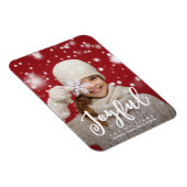 Vreugdevol script Modern Christmas | Vakantie foto Magneet (Rechterzijde)