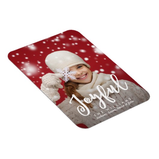 Vreugdevol script Modern Christmas | Vakantie foto Magneet (Rechterzijde)