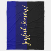 VREUGDEVOL SEIZOEN Monochromatische Blauwe Zwarte  Fleece Deken (Voorkant)