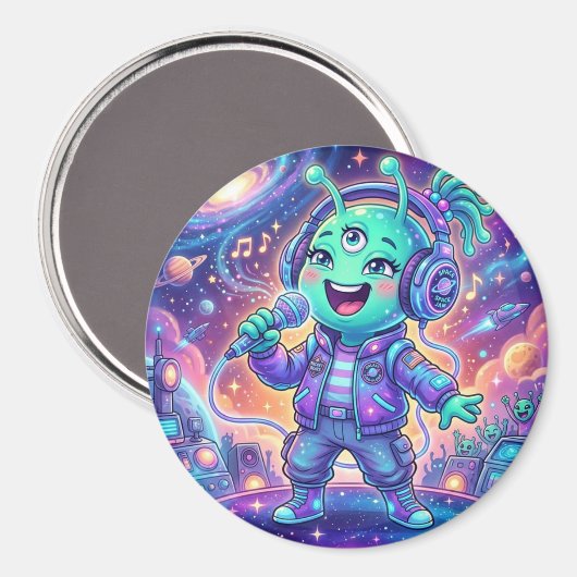 Vreugdevolle alien magneet (Voorkant / Achterkant)