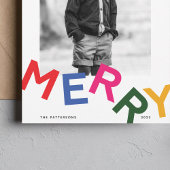 Vreugdevolle belettering vakantie fotokaart feestdagenkaart