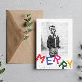 Vreugdevolle belettering vakantie fotokaart feestdagenkaart