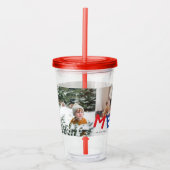 Vreugdevolle belettering vakantiefoto collage acryl drinkbeker (Voorkant)