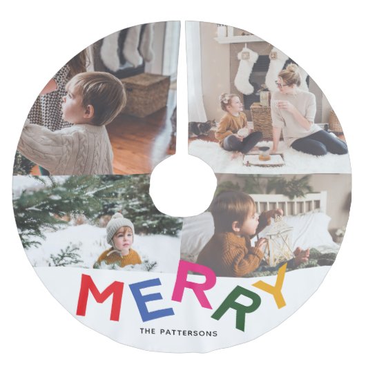 Vreugdevolle belettering vakantiefoto collage kerstboom rok (Voorkant)