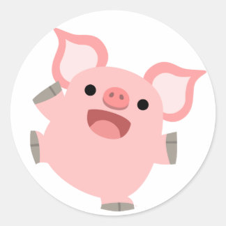 Vreugdevolle Cartoon Varken Sticker
