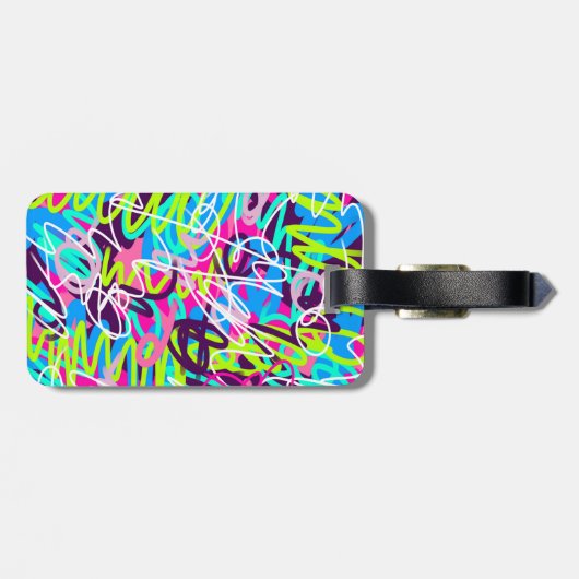Vreugdevolle kleuren Modern Abstract Bagagelabel (Achterkant horizontaal)