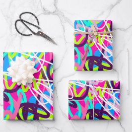 Vreugdevolle kleuren Modern Abstract Inpakpapier Vel