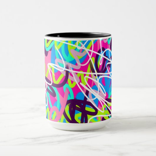 Vreugdevolle kleuren Modern Abstract Mok (Midden)