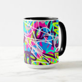 Vreugdevolle kleuren Modern Abstract Mok (Voorkant rechts)
