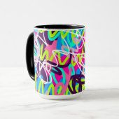 Vreugdevolle kleuren Modern Abstract Mok (Voorkant links)