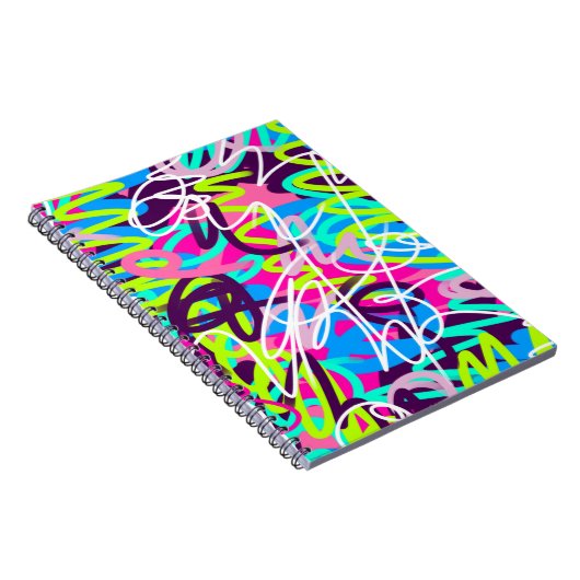 Vreugdevolle kleuren Modern Abstract Notitieboek (Rechterzijde)