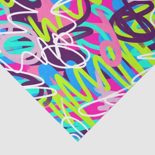 Vreugdevolle kleuren Modern Abstract Tissuepapier (Detail)