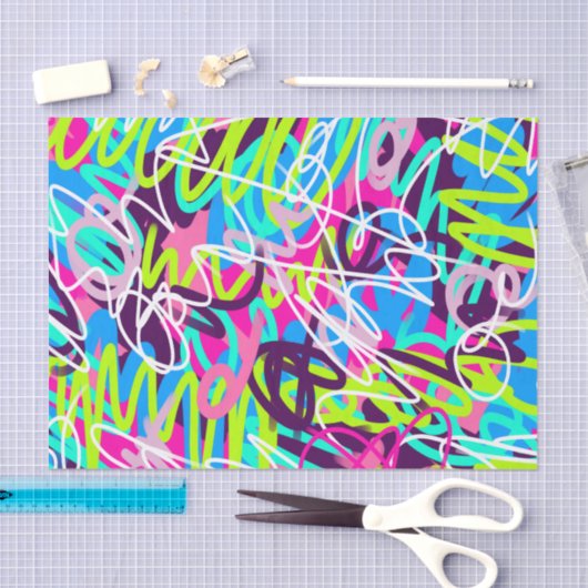 Vreugdevolle kleuren Modern Abstract Tissuepapier (Craft)