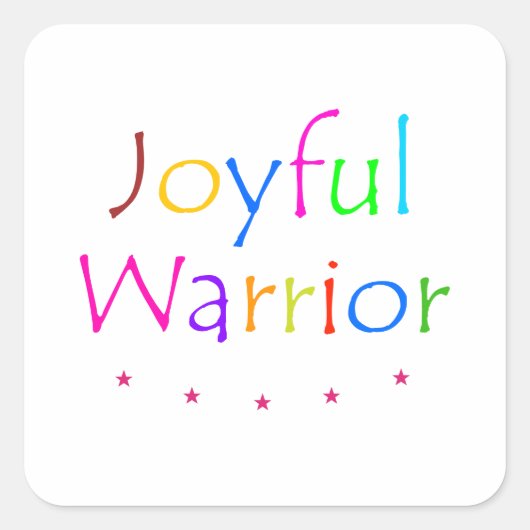 vreugdevolle krijger vierkante sticker (Voorkant)