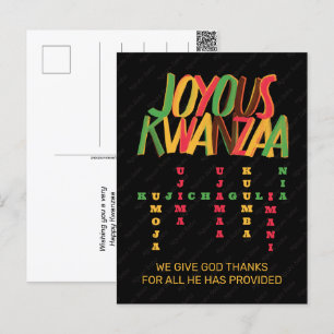 Vreugdevolle KWANZAA principes kruiswoord Briefkaart