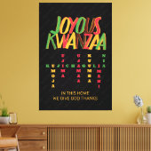 Vreugdevolle KWANZAA principes kruiswoord Canvas Afdruk (Insitu (Woonkamer))