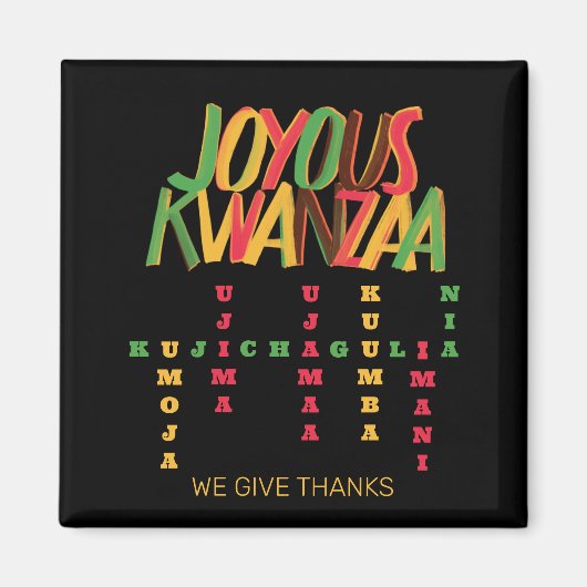 Vreugdevolle KWANZAA principes kruiswoord Magneet (Voorkant)