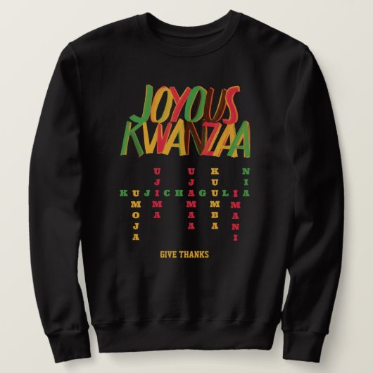 Vreugdevolle KWANZAA principes kruiswoord Trui (Design voorkant)