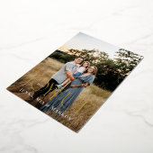 Vreugdevolle Moderne Kerstmisfoto Minimaal Ontwerp Folie Feestdagenkaart (Gedraaid)