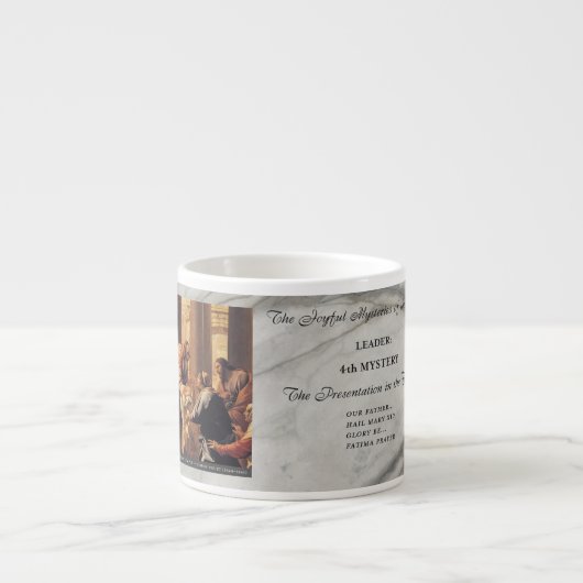 Vreugdevolle mysteries van de Rozenkrans #4: Prese Espresso Kop (Voorkant)