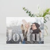 Vreugdevolle overlay koraal foto kerstvakantie feestdagenkaart (Staand voorkant)