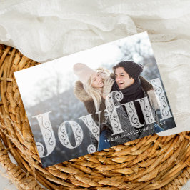 Vreugdevolle overlay koraal foto kerstvakantie feestdagenkaart