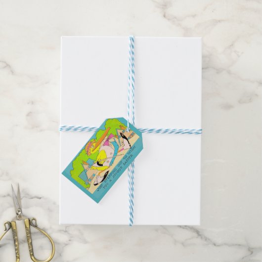 Vreugdevolle Paaseend Cadeaulabel (Met Touw)
