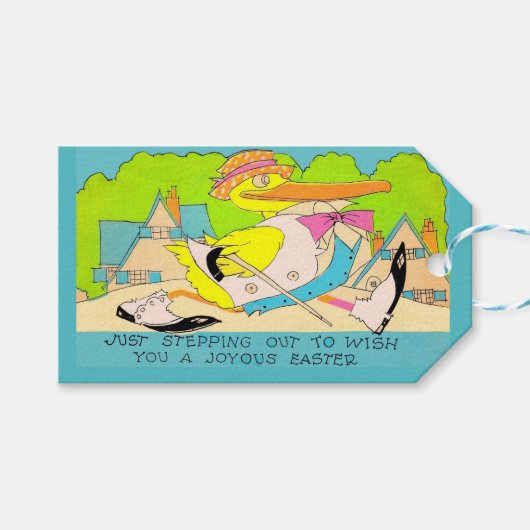 Vreugdevolle Paaseend Cadeaulabel (Voorkant (Horizontaal))