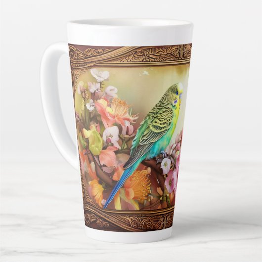 vreugdevolle parkiet latte mok (Linkerhoek)