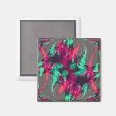 Vreugdevolle rode fractal magneet (Voorkant / Achterkant)