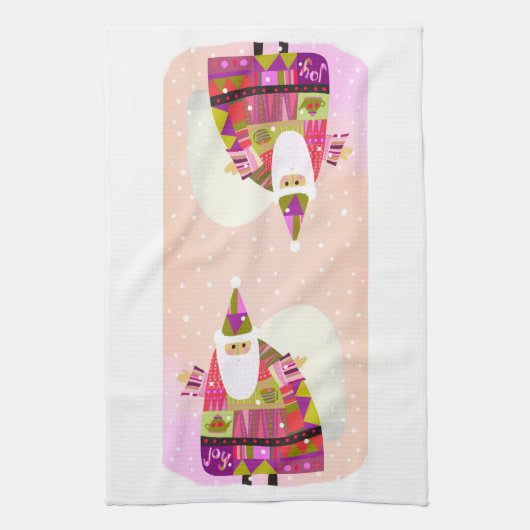 Vreugdevolle Santa Keuken Theedoek (Verticaal)