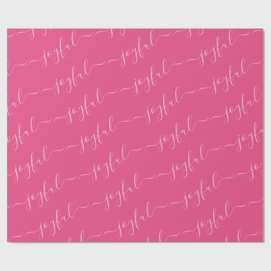 Vreugdevolle scrolltekst in roze kerst cadeaupapier (Vlak)