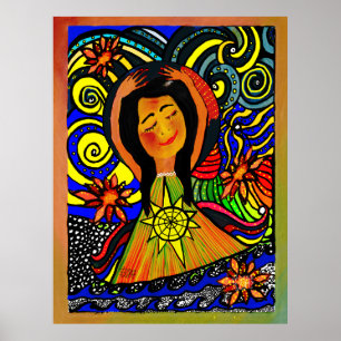 Vreugdevolle sereniteit: een viering van innerlijk poster