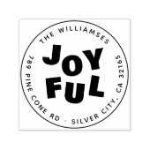 Vreugdevolle Vette Moderne Ronde Kerst Retouradres Zelfinktende Stempel (Design)