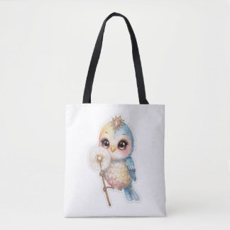 vreugdevolle vogel tote bag