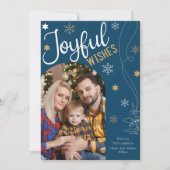 Vreugdevolle wensen Moderne Kerstmis 5 Fotocollage Feestdagenkaart (Voorkant)