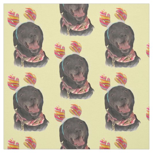 Vreugdevolle zwarte labrador retriever hondenstof stof (Swatch)
