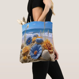VRIDDELIJKE STRANDSCÈNE MET SCHELPEN TOTE BAG