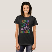 VRIEDE LIEFDE TECHNOLOGIE Retro Computer Leraar Gr T-shirt (Voorkant volledig)