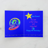 Vriend 9de verjaardag van de sterren voor meisjes kaart (Binnen)