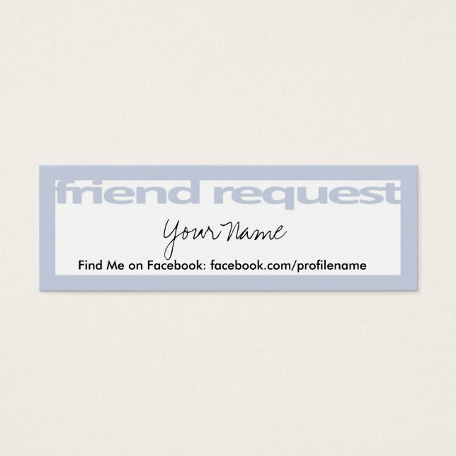 Vriend Aanvraag Kaarten Mini Visitekaartjes (Voorkant)