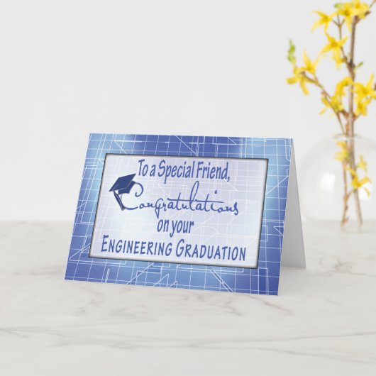 Vriend, Afstuderen van de Techniek Gefeliciteerd Kaart (Gele Bloem)