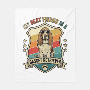 Vriend Basset Retriever Hond Zonnebril Retro Schil Fleece Deken