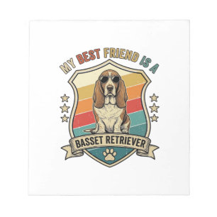 Vriend Basset Retriever Hond Zonnebril Retro Schil Notitieblok