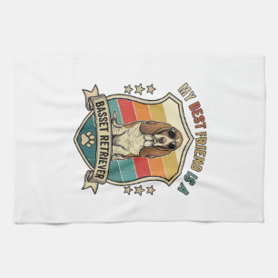 Vriend Basset Retriever Hond Zonnebril Retro Schil Theedoek