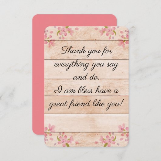 Vriend bedankt creditcard (Voorkant / Achterkant)