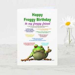 Vriend, Birthday, Frog Jokes Kaart